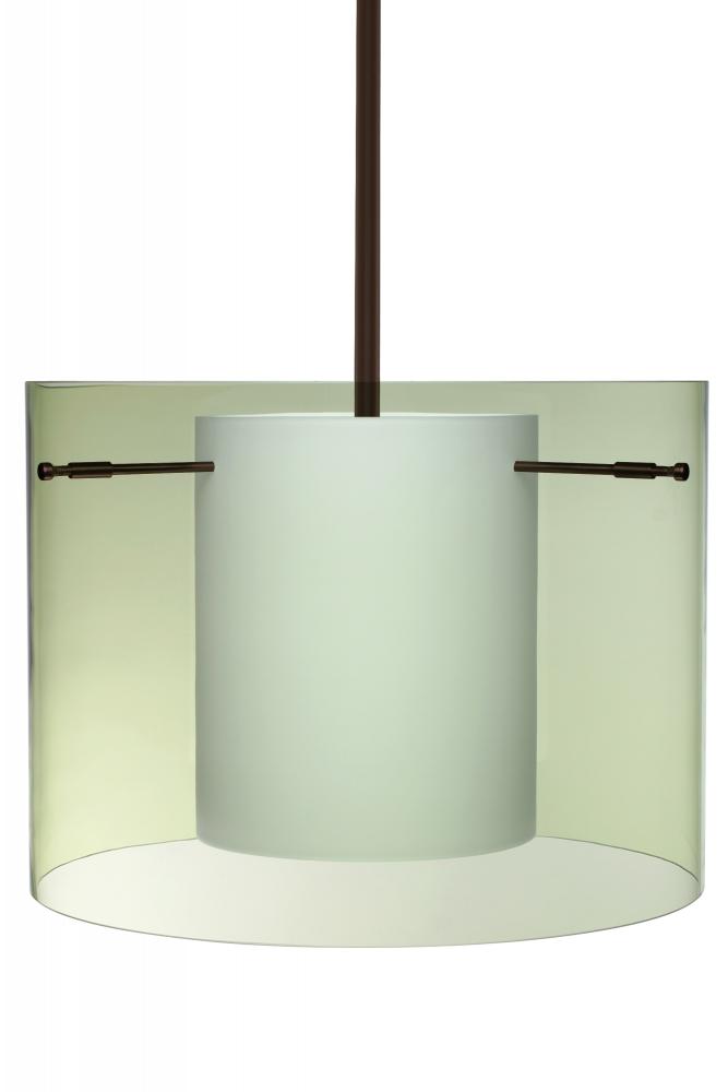 Besa Pahu 16 LED Pendant 1Tt Transparent Olive/Opal Bronze 1x11W LED