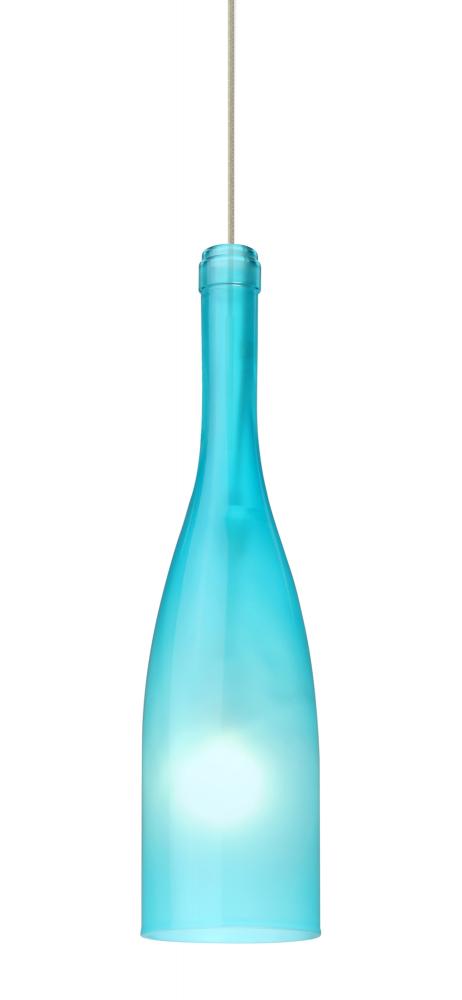Besa Pendant Botella 12 Satin Nickel Blue Frost 1x5W LED