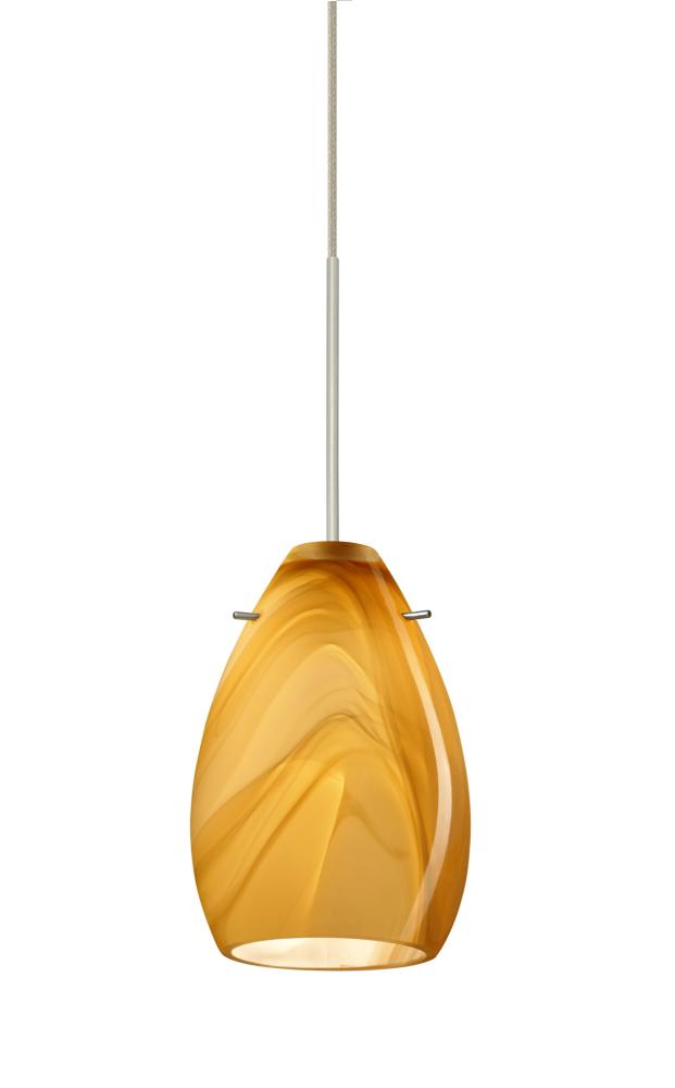 Besa Pendant For Mulitport Canopy Pera 6 Satin Nickel Honey 1x5W LED