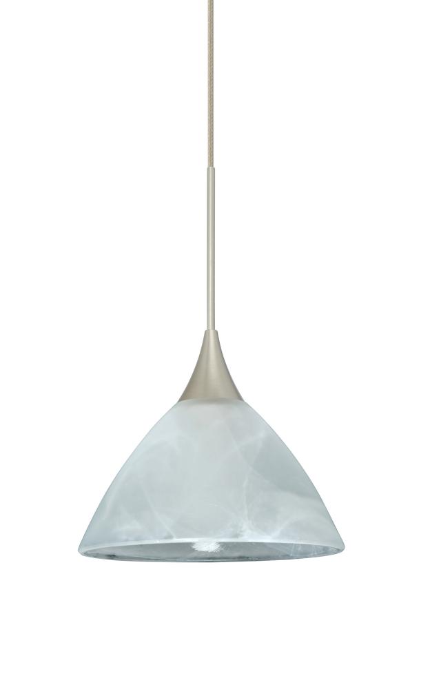 Besa Pendant For Multiport Canopy Domi Satin Nickel Marble 1x5W LED