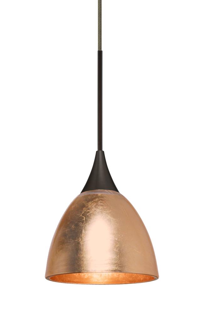 Besa Divi Pendant, Copper Foil, Bronze, 1x9W LED