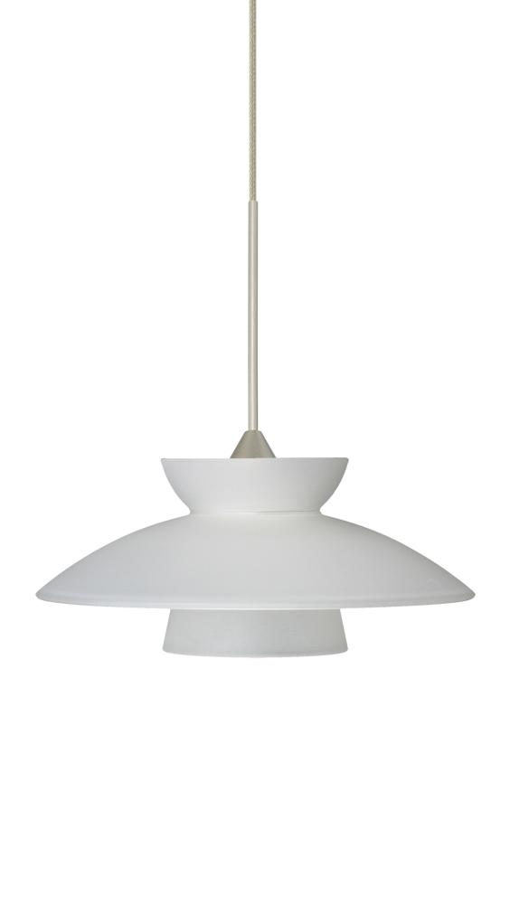 Besa Pendant For Multiport Canopy Trilo 7 Satin Nickel Frost 1x5W LED