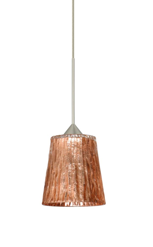 Besa Pendant For Multiport Canopy Nico 4 Satin Nickel Stone Copper Foil 1x5W LED