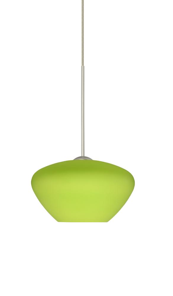 Besa Pendant For Multiport Canopy Peri Satin Nickel Chartreuse 1x5W LED