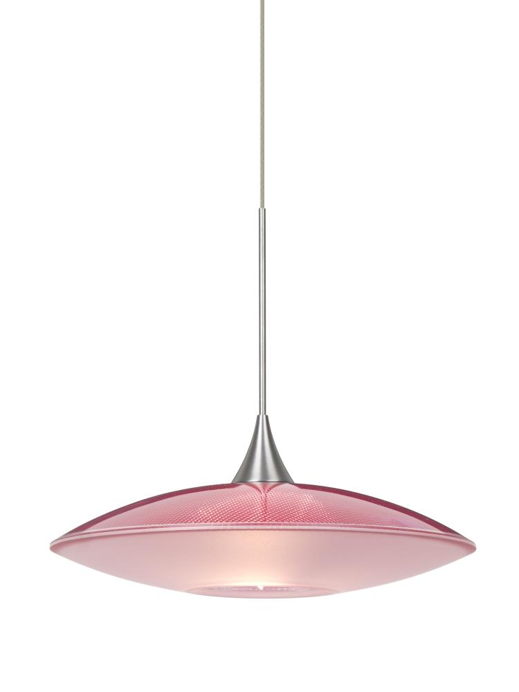 Besa Pendant For Multiport Canopy Spazio Satin Nickel Red/Frost 1x50W Halogen