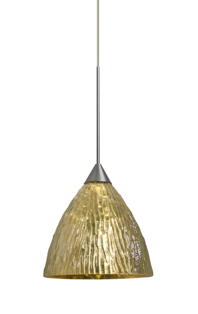 Besa, Eve Cord Pendant For Multiport Canopies, Stone Gold Foil, Satin Nickel Finish,