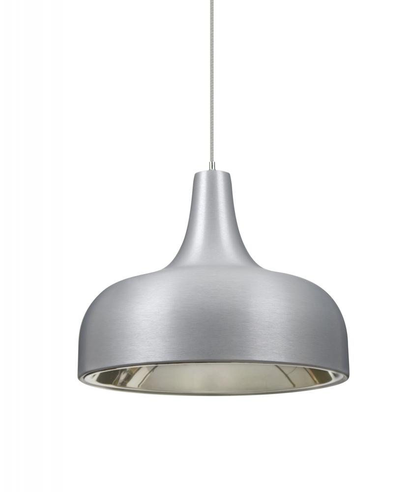 Besa, Persia Cord Pendant For Multiport Canopy, Satin Nickel Finish, 1x9W LED