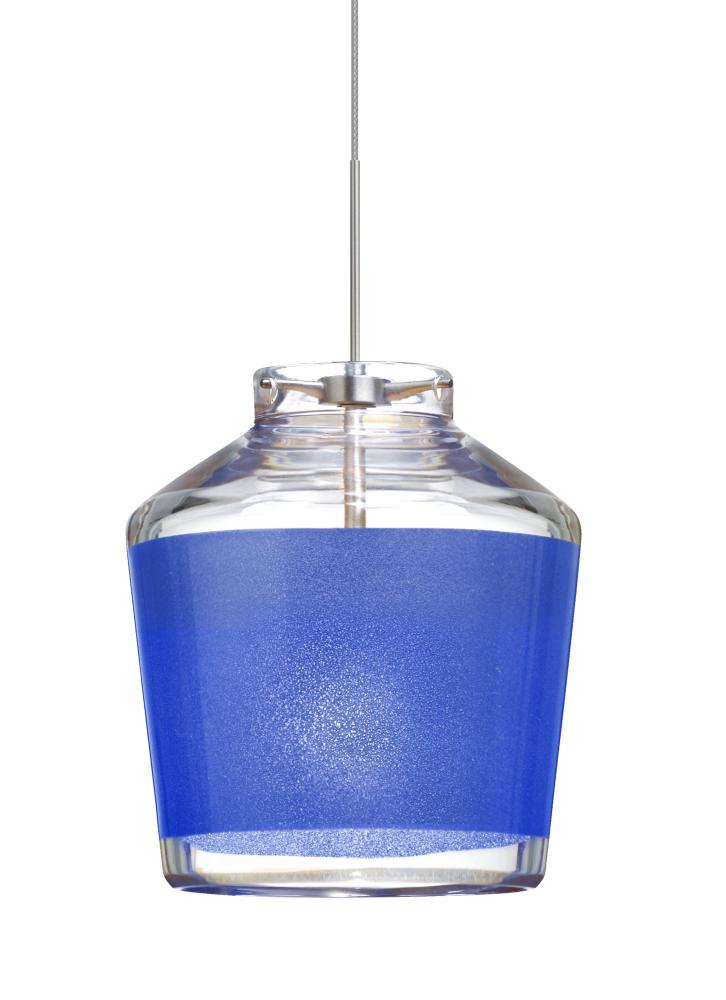 Besa Pendant For Multiport Canopy Pica 6 Satin Nickel Blue Sand 1x50W Halogen