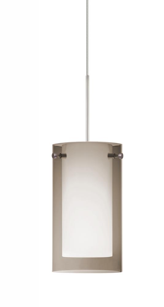 Besa Pendant For Multiport Canopy Pahu 4 Satin Nickel Transparent Smoke/Opal 1x5W LED
