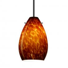 Besa Lighting 1BC-171318-LED-BK-L - Besa Pendant Pera 6, Black Finish, Amber Cloud 1x5W LED, 15Ft Cord