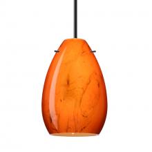 Besa Lighting 1BC-1713HB-LED-BK-L - Besa Pendant Pera 6, Black Finish, Habanero 1x5W LED, 15Ft Cord