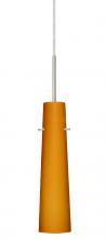 Besa Lighting 1BC-567480-LED-SN-L - Besa Camino Pendant Satin Nickel Amber Matte 1x5W LED, 15Ft. Cord