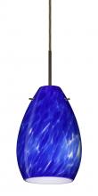 Besa Lighting 1BT-171386-LED-BR-L - Besa Pendant Pera 6 Bronze Blue Cloud 1x5W LED, 15Ft Cord