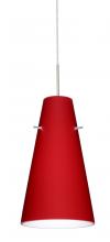 Besa Lighting 1JC-4124RM-SN-L - Besa Cierro Pendant Satin Nickel Ruby Matte 1x100W Medium Base, 15Ft. Cord