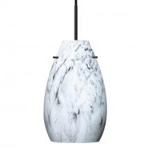 Besa Lighting 1JC-4126MG-BK - Besa Pera 9 Pendant Black Marble Grigio 1x100W MAX E26 Base