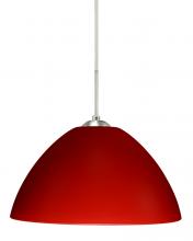 Besa Lighting 1JC-420131-SN-L - Besa Tessa Pendant Satin Nickel Red Matte 1x75W Medium Base, 15Ft. Cord