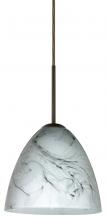 Besa Lighting 1JC-4470MG-BR-L - Besa Vila Pendant Bronze Marble Grigio 1x60W Medium Base, 15Ft. Cord