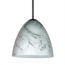 Besa Lighting 1JC-4470MG-LED-BK - Besa Vila LED Pendant Marble Grigio Black 1x9W LED