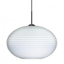 Besa Lighting 1JC-491307-BK - Besa Pendant Pape 12 Black Opal Ribbed 1x75W MAX E26 Base