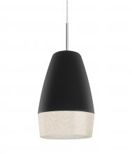 Besa Lighting 1JC-ABU12BK-LED-SN - Besa, Abu 12 Cord Pendant, Black/Glitter, Satin Nickel Finish, 1x9W LED