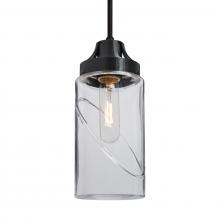 Besa Lighting 1JC-BLINKCL-BK-L - Besa, Blink Cord Pendant, Clear, Black Finish, 1x60W Medium Base, 15Ft. Cord