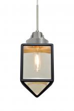 Besa Lighting 1JC-BRAVOBK-SN - Besa, Bravo Cord Pendant, Black/Gold Bubble, Satin Nickel Finish, 1x60W Medium Base