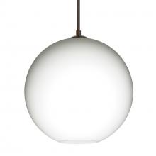 Besa Lighting 1JC-COCO1207-LED-BR-L - Besa Coco 12 Pendant, Opal Matte, Bronze Finish, 1x9W LED, 15Ft. Cord