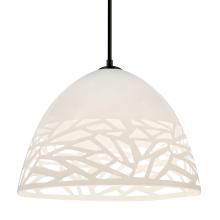 Besa Lighting 1JC-KIEVWH-BK - Besa Kiev Pendant, White, Black Finish, 1x60W MAX E26 Base