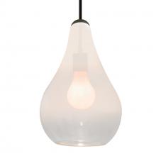 Besa Lighting 1JC-LEONWC-BK - Besa, Leon Cord Pendant, Milky White/Clear, Black Finish, 1x60W MAX E26 Base