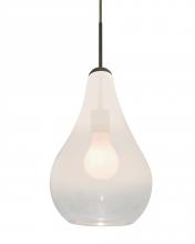 Besa Lighting 1JC-LEONWC-BR - Besa, Leon Cord Pendant, Milky White/Clear, Bronze Finish, 1x60W Medium base