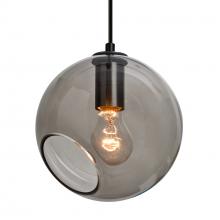 Besa Lighting 1JC-MAESTRO8SM-EDIL-BK - Besa, Maestro 8 Cord Pendant, Smoke, Black Finish, 1x5W LED Filament