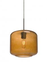 Besa Lighting 1JC-NILES10AM-BR - Besa Niles 10 Pendant, Amber Bubble, Bronze Finish, 1x60W Medium Base T10