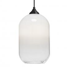 Besa Lighting 1JC-OMEGA12WH-BK - Besa, Omega 12 Cord Pendant,White/Clear, Black Finish, 1x60W MAX E26 Base