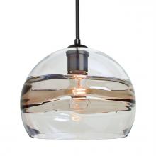 Besa Lighting 1JC-SPIR10SC-BK - Besa Spirit 10 Pendant, Smoke/Clear, Black Finish, 1x60W MAX E26 Base