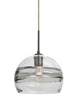 Besa Lighting 1JC-SPIR10SC-BR - Besa Spirit 10 Pendant, Smoke/Clear, Bronze Finish, 1x60W Medium Base