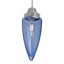 Besa Lighting 1JC-SULUBL-SN-L - Besa, Sulu Cord Pendant, Blue Bubble, Satin Nickel Finish, 1x60W Medium Base, 15Ft. C