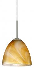 Besa Lighting 1JT-4470HN-SN-L - Besa Vila Pendant Satin Nickel Honey 1x60W Medium Base, 15Ft. Cord