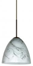 Besa Lighting 1JT-4470MG-BR-L - Besa Vila Pendant Bronze Marble Grigio 1x60W Medium Base, 15Ft. Cord