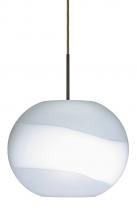 Besa Lighting 1JT-477699-BR - Besa Pendant Luna Bronze Opal Frost 1x100W Medium Base