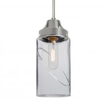 Besa Lighting 1JT-BLINKCL-SN-L - Besa, Blink Cord Pendant, Clear, Satin Nickel Finish, 1x60W Medium Base, 15Ft. Cord