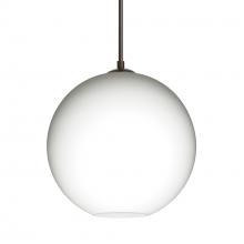 Besa Lighting 1JT-COCO807-BR-L - Besa Coco 8 Pendant, Opal Matte, Bronze Finish, 1x60W Medium Base, 15Ft. Cord