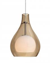 Besa Lighting 1JT-ELLE11CG-LED-SN - Besa, Elle 11 Cord Pendant, Cognac, Satin Nickel Finish, 1x9W LED