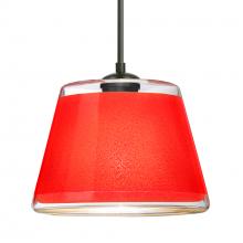 Besa Lighting 1JT-PIC9RD-BK - Besa Pendant Pica 9 Black Red Sand 1x75W MAX E26 Base