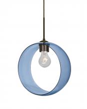 Besa Lighting 1JT-PLATOBL-BR-NI - Besa, Plato Cord Pendant, Blue, Bronze Finish, 1x60W Medium Base