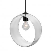 Besa Lighting 1JT-PLATOCL-BK-NI - Besa, Plato Cord Pendant, Clear, Black Finish, 1x60W MAX E26 Base