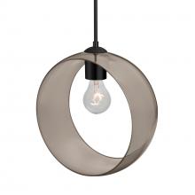 Besa Lighting 1JT-PLATOSM-BK-NI - Besa, Plato Cord Pendant, Smoke, Black Finish, 1x60W MAX E26 Base