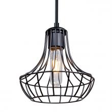 Besa Lighting 1JT-SPEZ07-EDIL-BK - Besa Pendant Spezza 7 Black 1x8W LED Filament