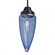 Besa Lighting 1JT-SULUBL-BK-L - Besa, Sulu Cord Pendant, Blue Bubble, Black Finish, 1x60W Medium Base, 15Ft. Cord