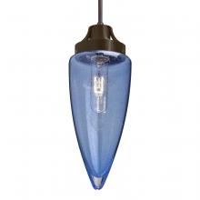 Besa Lighting 1JT-SULUBL-BR-L - Besa, Sulu Cord Pendant, Blue Bubble, Bronze Finish, 1x60W Medium Base, 15Ft. Cord