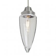 Besa Lighting 1JT-SULUCL-SN-L - Besa, Sulu Cord Pendant, Clear Bubble, Satin Nickel Finish, 1x60W Medium Base, 15Ft.